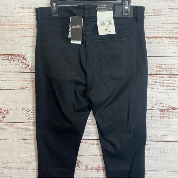 Lauren Ralph Lauren black label high Rise size 12 super stretch skinny jeans nwt - Picture 5 of 9